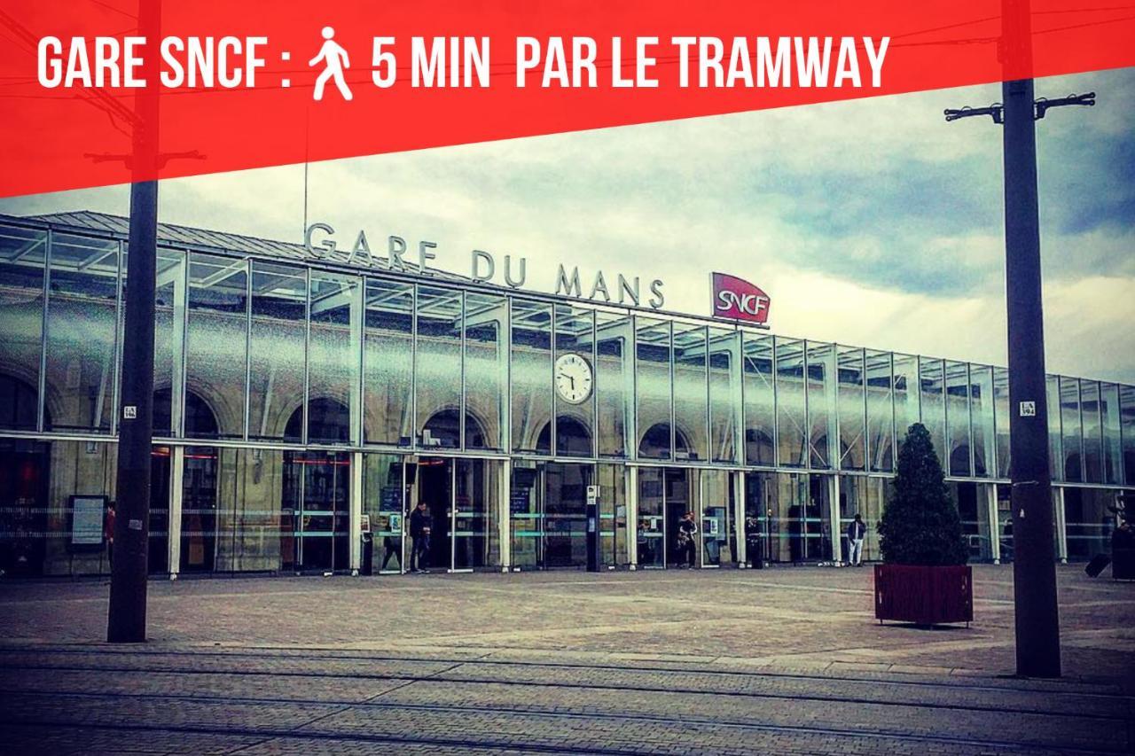 ルマンTramway 9 Jaures Cosy Proche Gareアパートメント エクステリア 写真